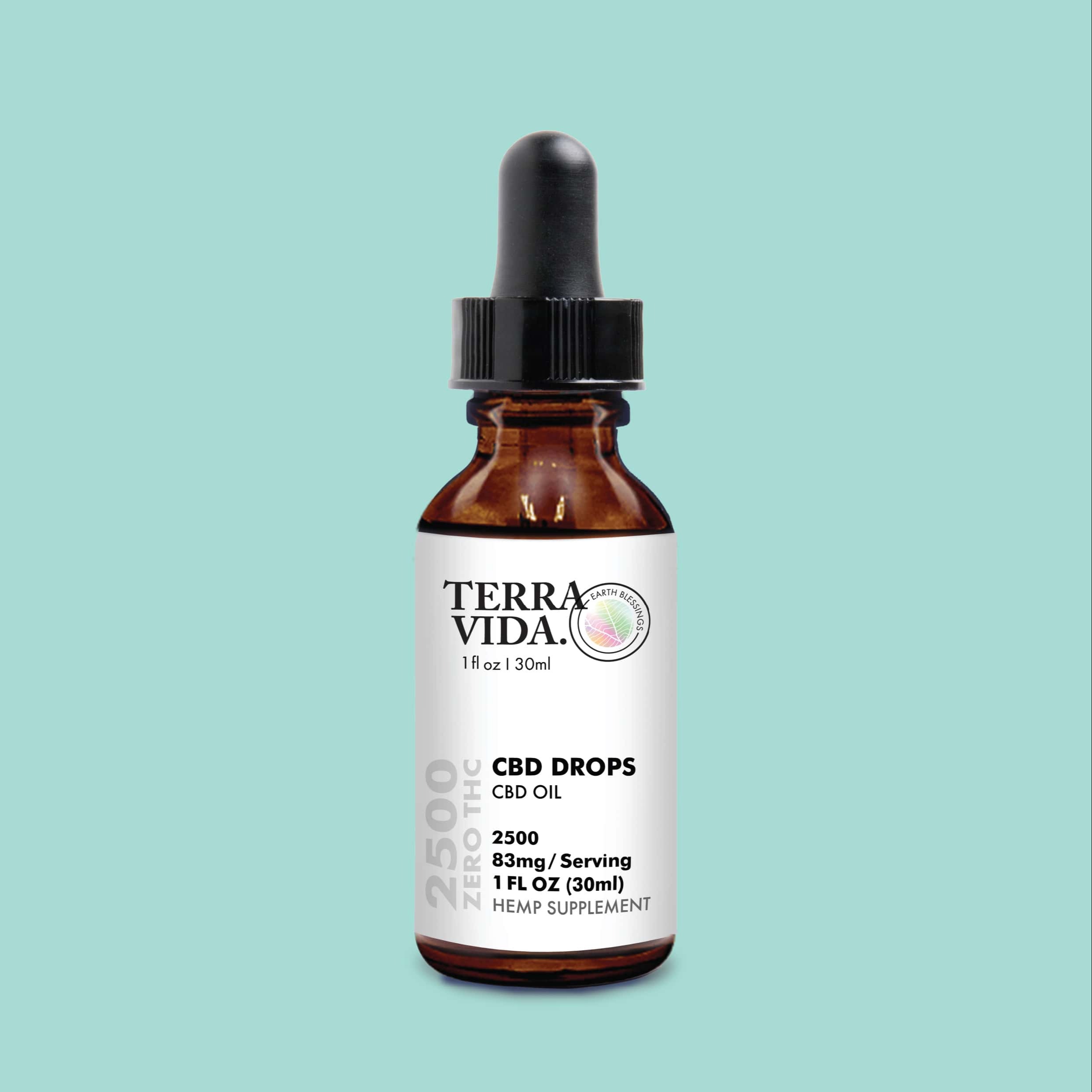TerraVida Online CBD Drops (Zero THC) 2500mg Leafly